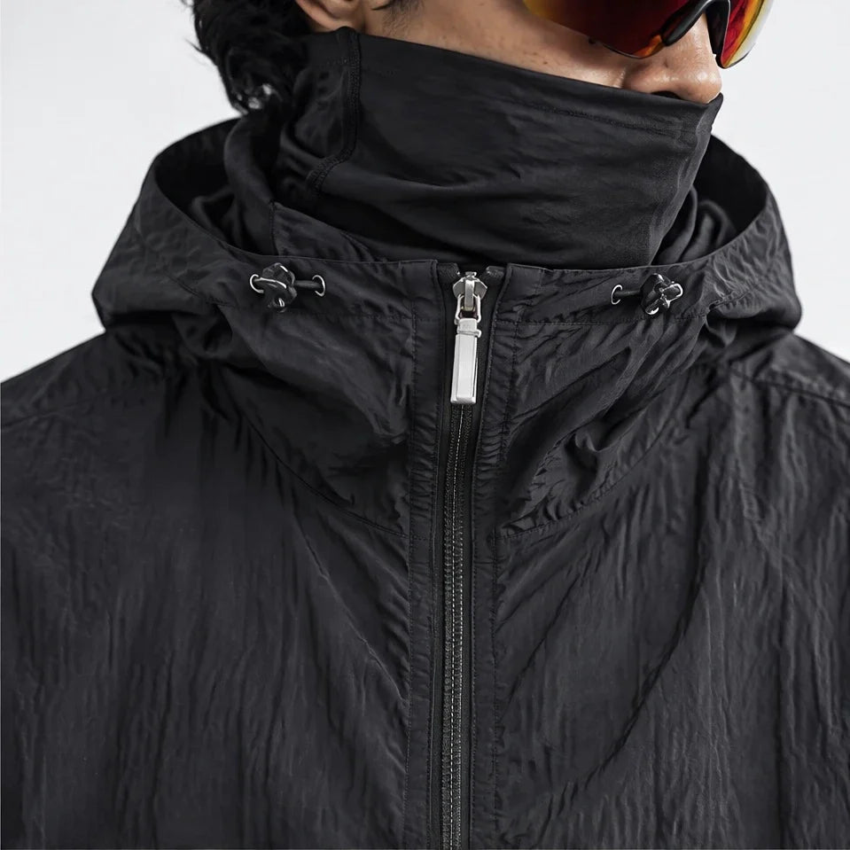 Flurry - Unisex Water-Repellent & Windproof Hooded Lightweight Jacket - Black