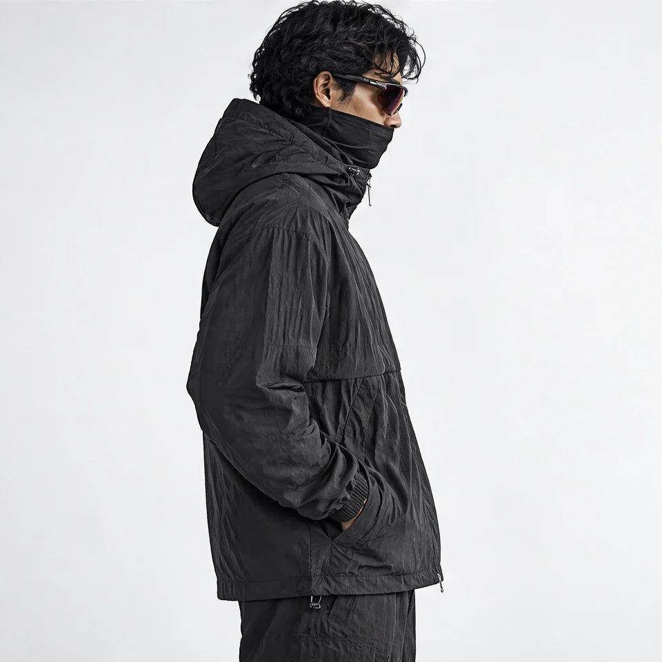 Flurry - Unisex Water-Repellent & Windproof Hooded Lightweight Jacket - Black