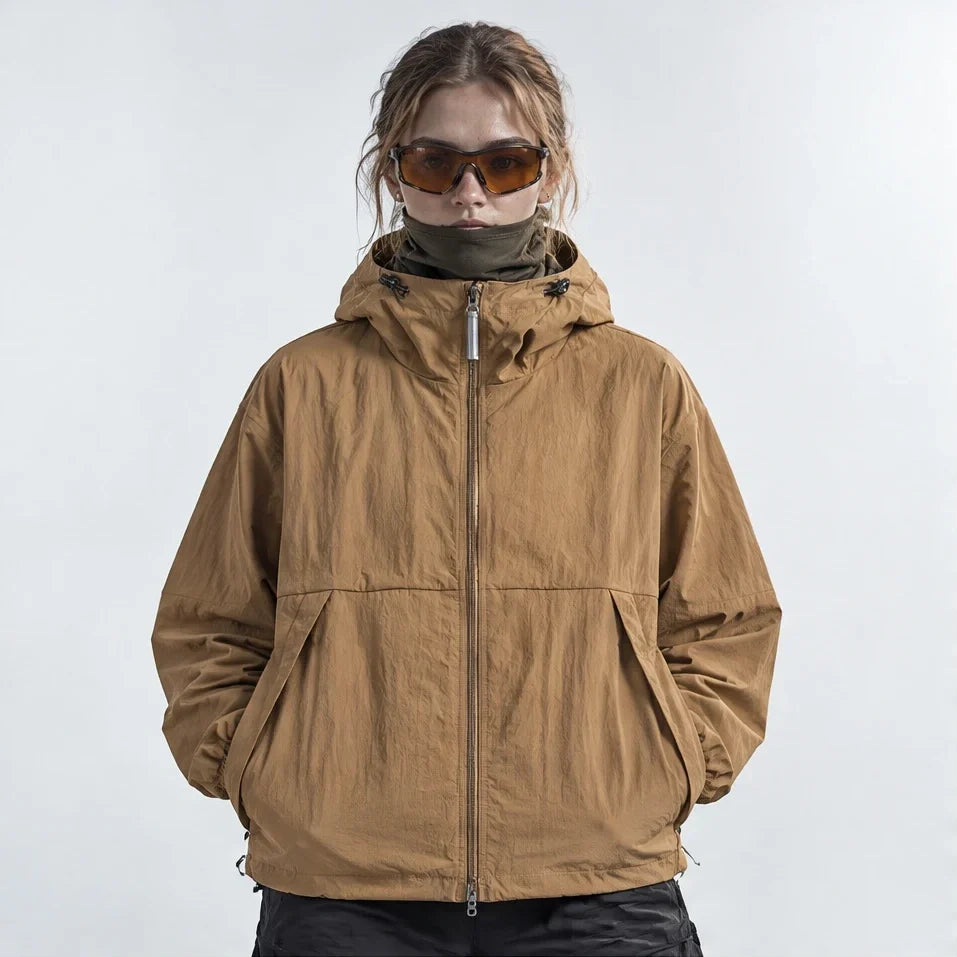 Flurry - Unisex Water-Repellent & Windproof Hooded Lightweight Jacket - Camel