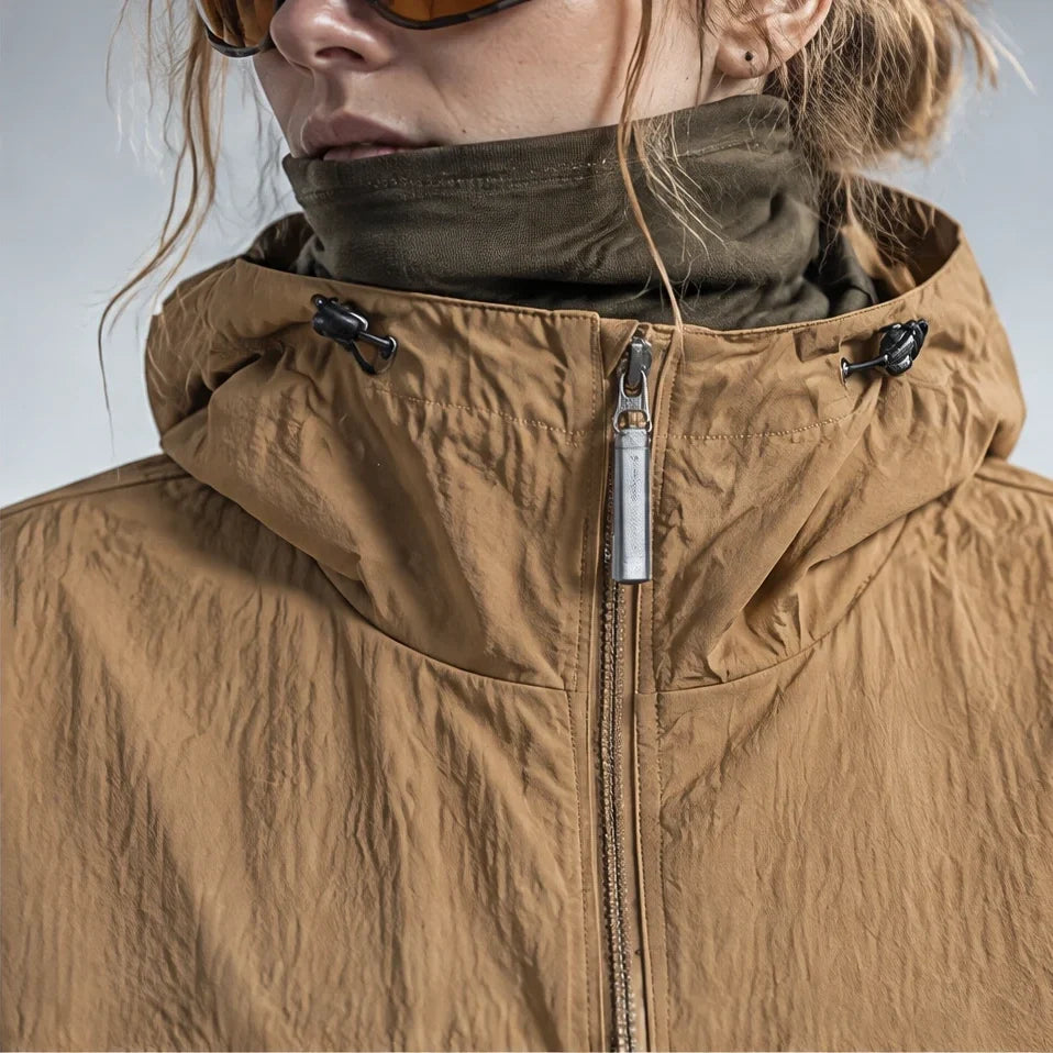 Flurry - Unisex Water-Repellent & Windproof Hooded Lightweight Jacket - Camel
