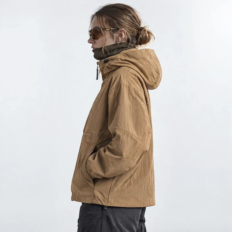 Flurry - Unisex Water-Repellent & Windproof Hooded Lightweight Jacket - Camel