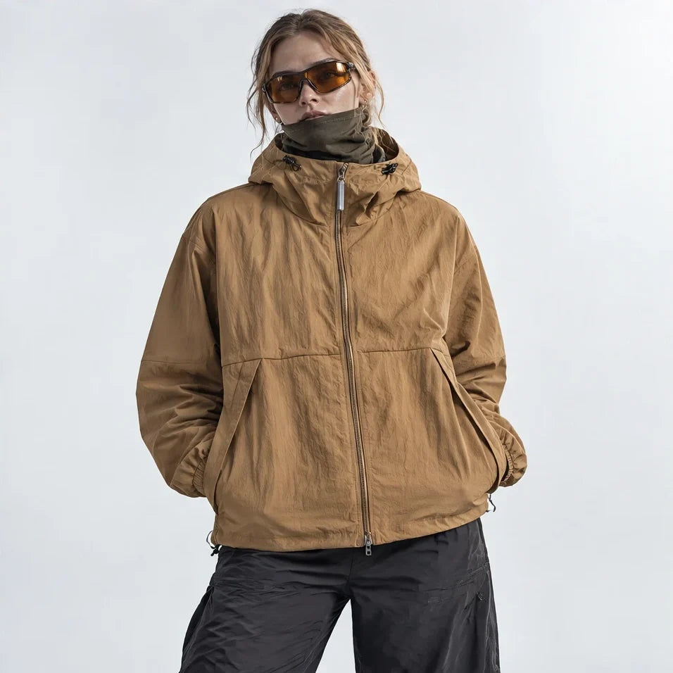 Flurry - Unisex Water-Repellent & Windproof Hooded Lightweight Jacket - Camel