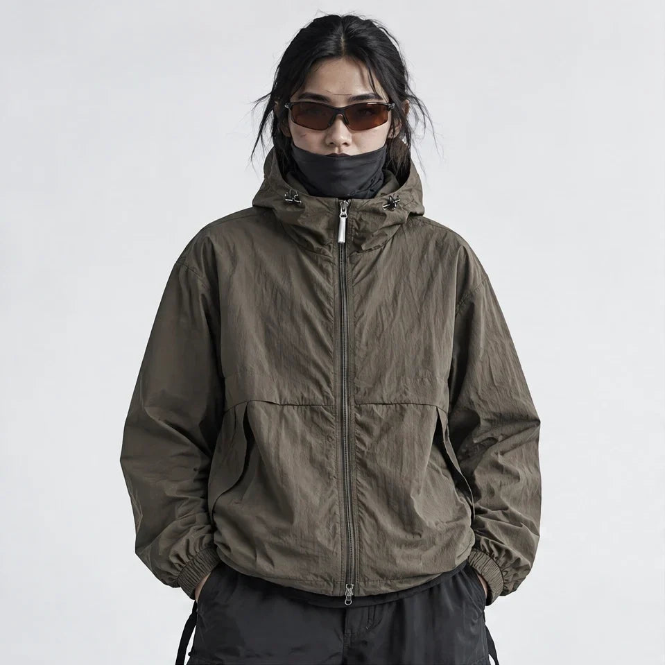 Flurry - Unisex Water-Repellent & Windproof Hooded Lightweight Jacket - Dark Green