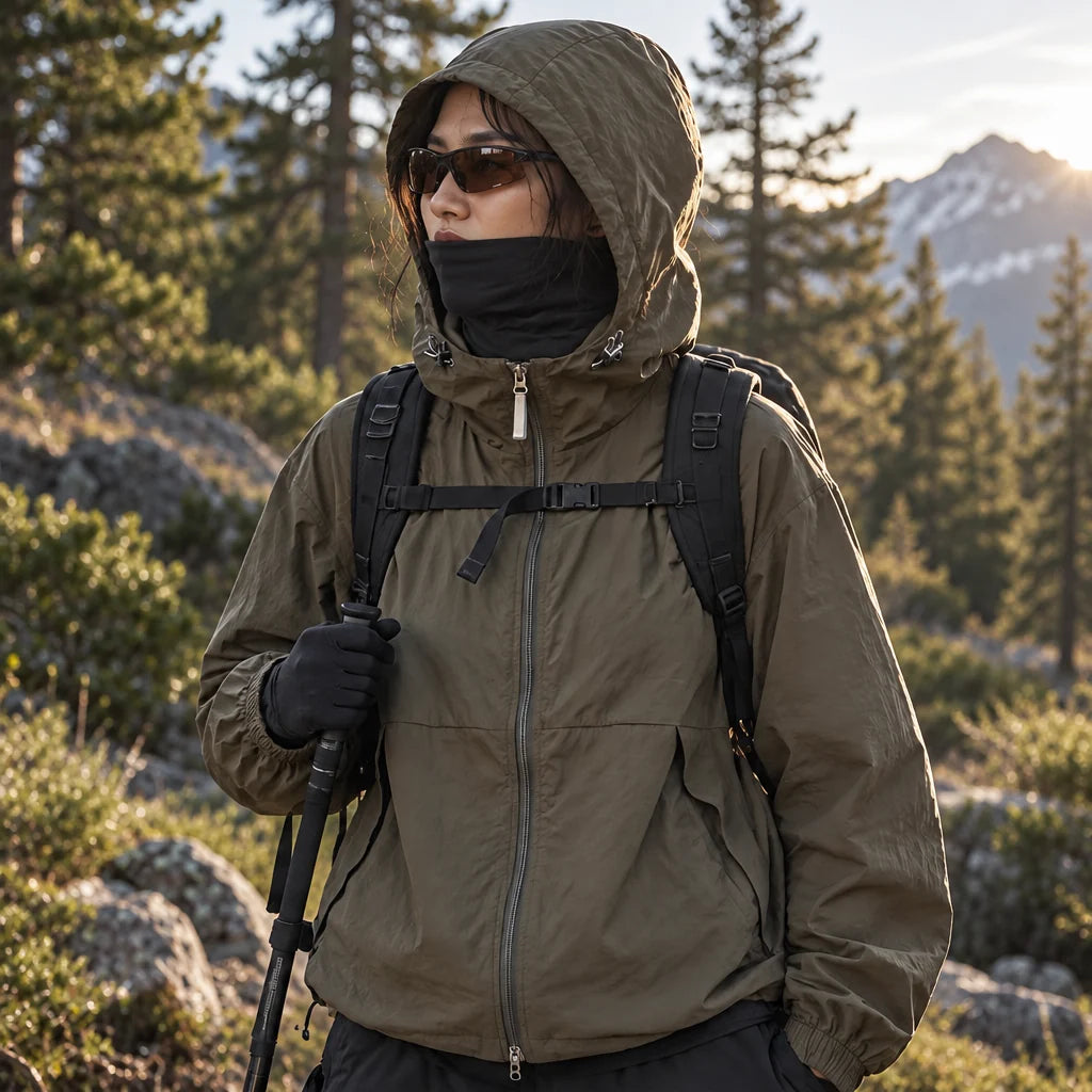 Flurry - Unisex Water-Repellent & Windproof Hooded Lightweight Jacket - Dark Green