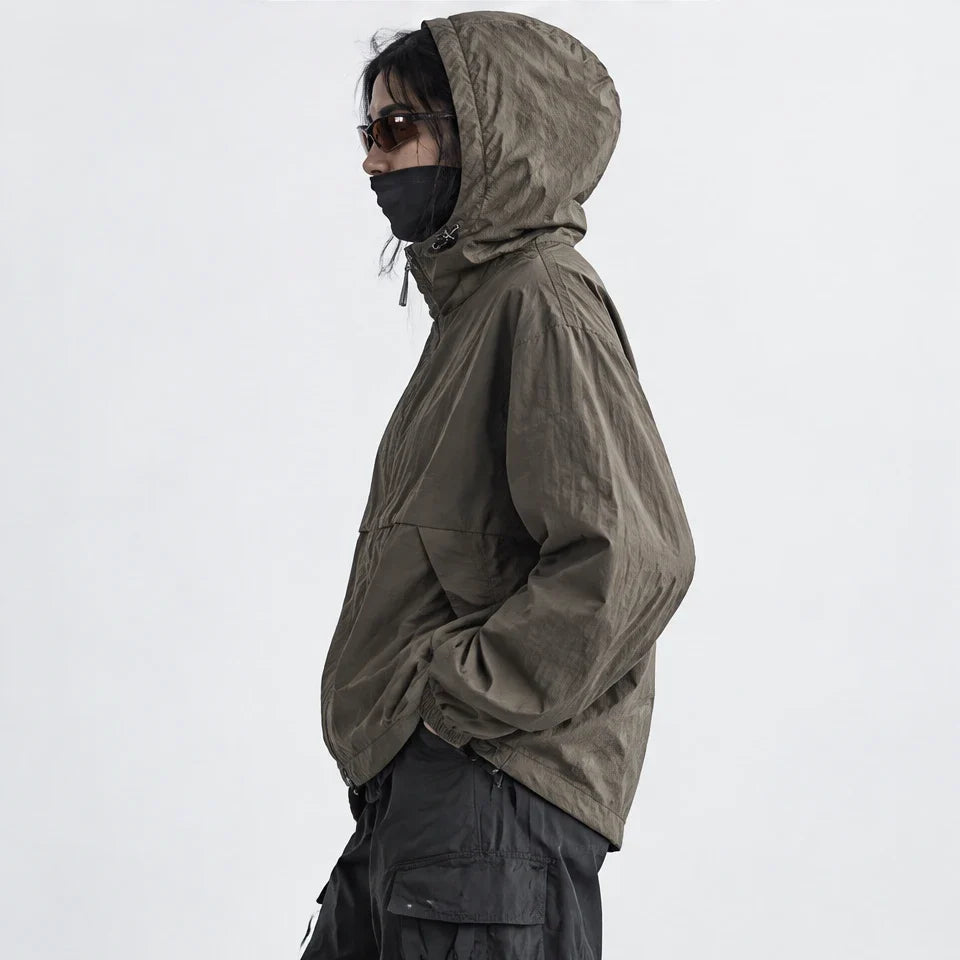 Flurry - Unisex Water-Repellent & Windproof Hooded Lightweight Jacket - Dark Green