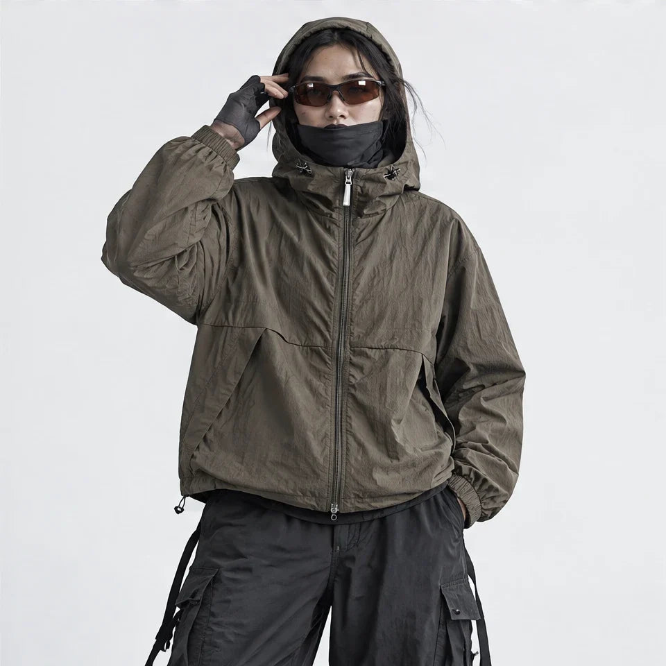 Flurry - Unisex Water-Repellent & Windproof Hooded Lightweight Jacket - Dark Green