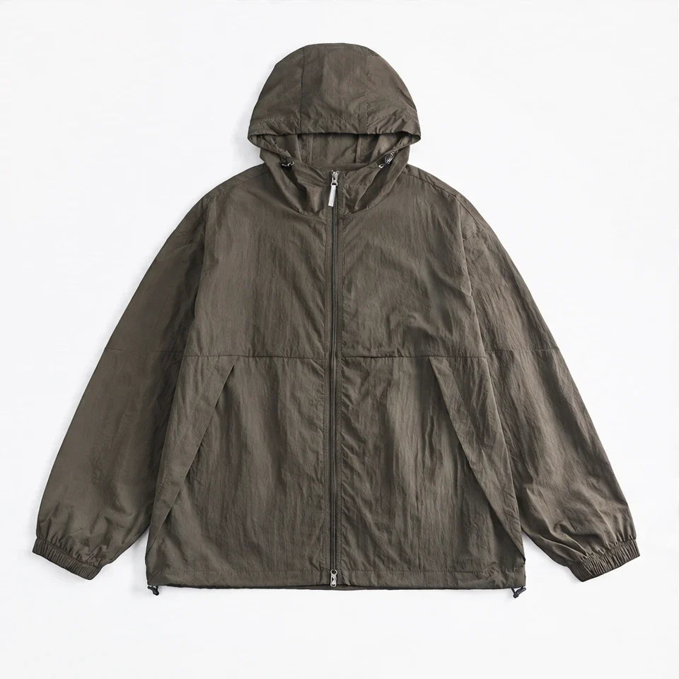 Flurry - Unisex Water-Repellent & Windproof Hooded Lightweight Jacket - Dark Green