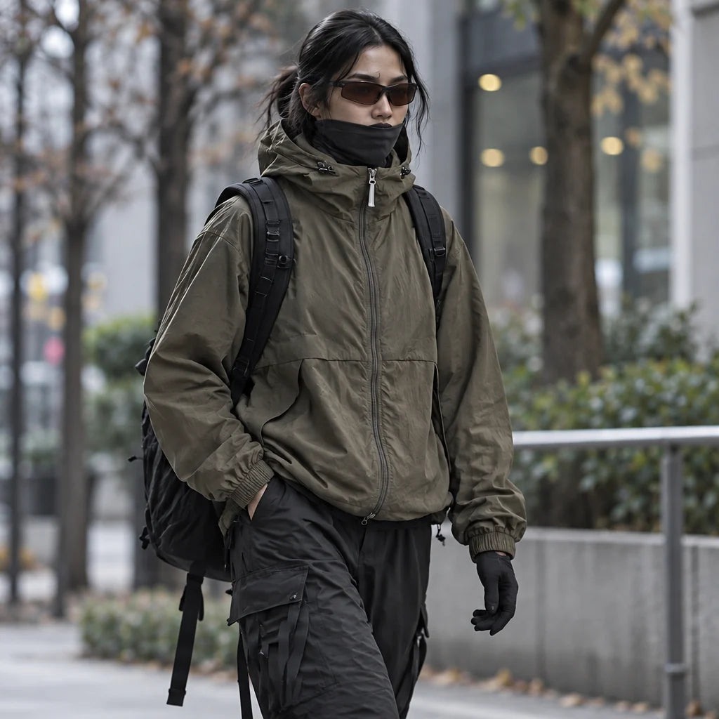 Flurry - Unisex Water-Repellent & Windproof Hooded Lightweight Jacket - Dark Green
