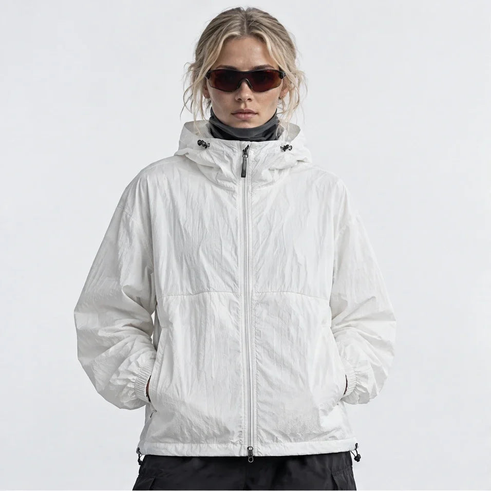Flurry - Unisex Water-Repellent & Windproof Hooded Lightweight Jacket - White