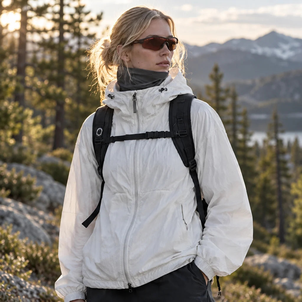 Flurry - Unisex Water-Repellent & Windproof Hooded Lightweight Jacket - White