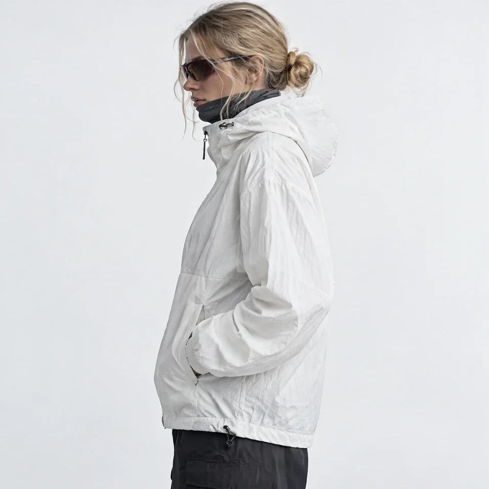 Flurry - Unisex Water-Repellent & Windproof Hooded Lightweight Jacket - White