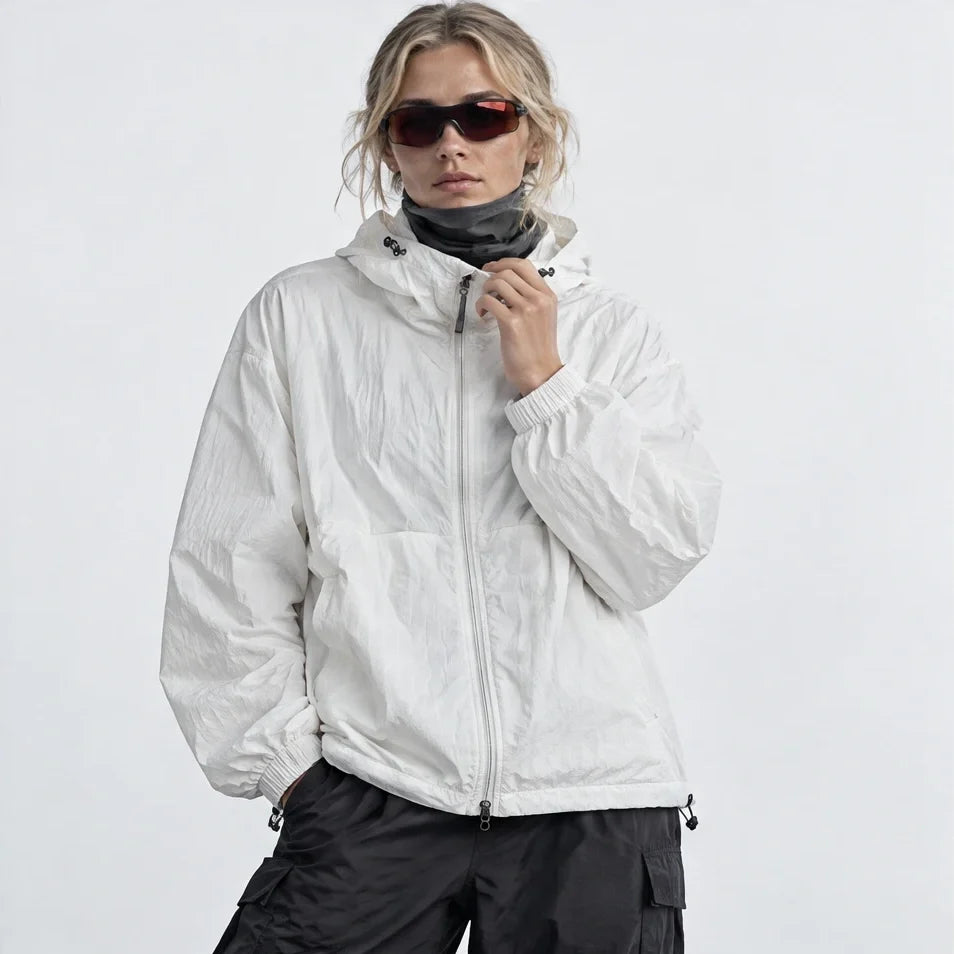 Flurry - Unisex Water-Repellent & Windproof Hooded Lightweight Jacket - White