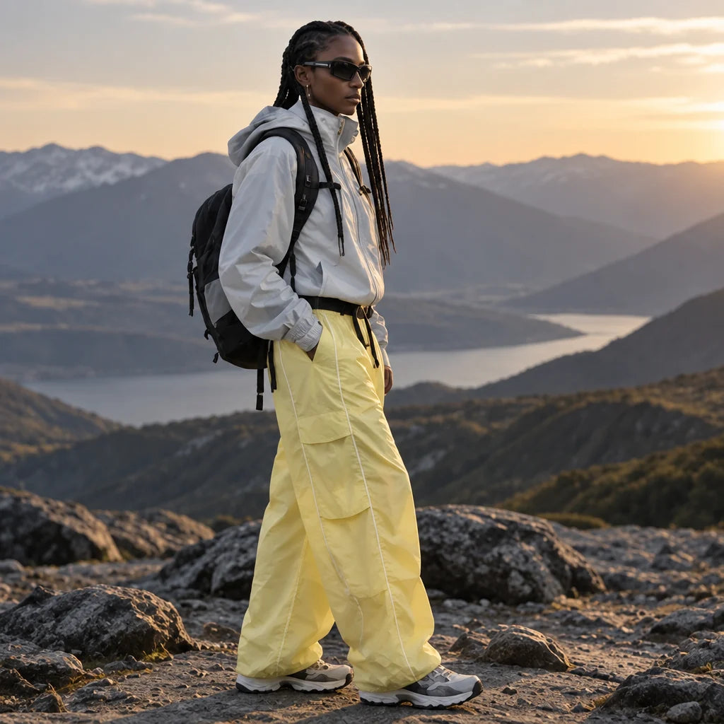 Brow - Unisex Water-Repellent & Quick-Dry Wide-Leg Hiking Trousers - Yellow