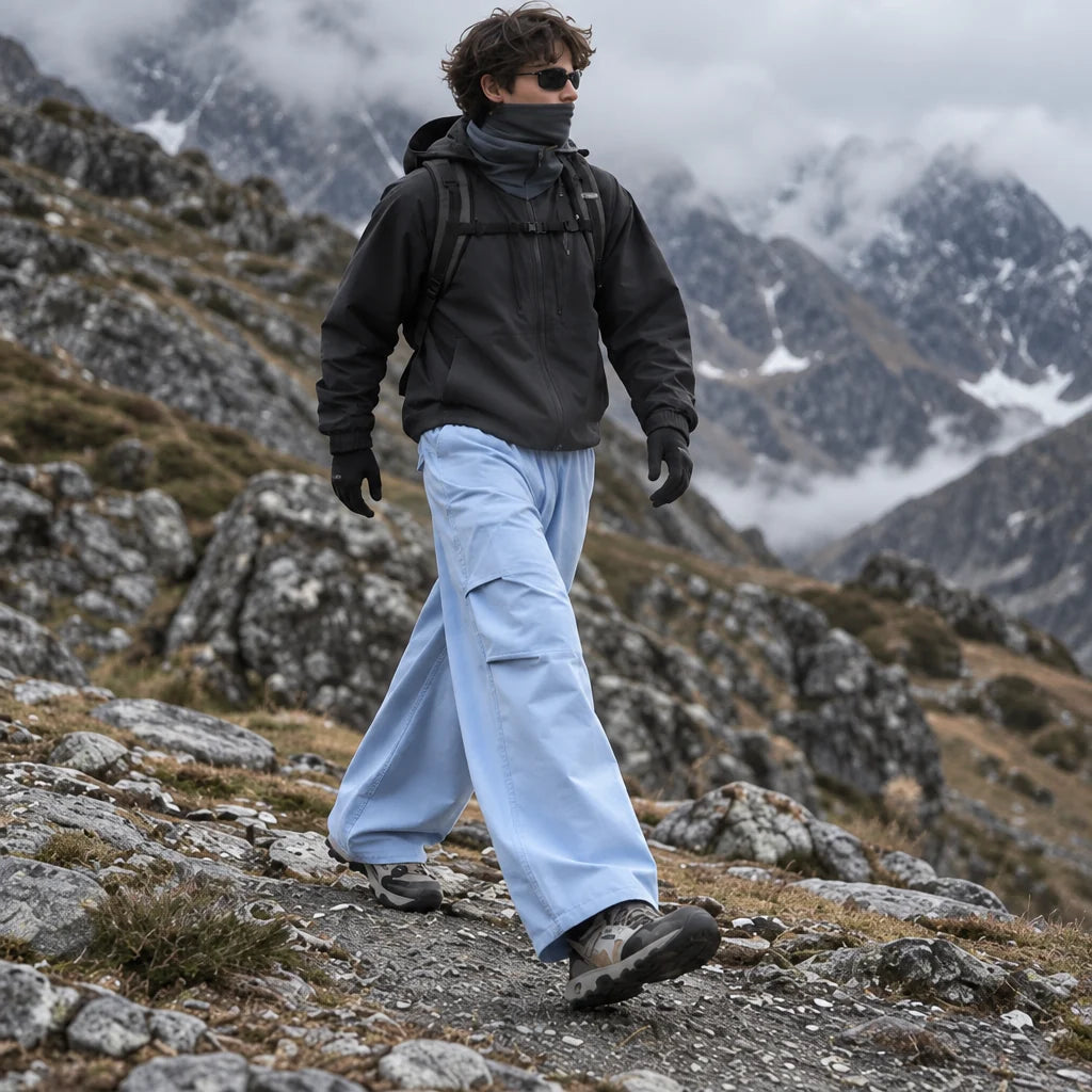 Weald - Unisex Water-Repellent & Quick-Dry Wide-Leg Hiking Trousers - Light Blue