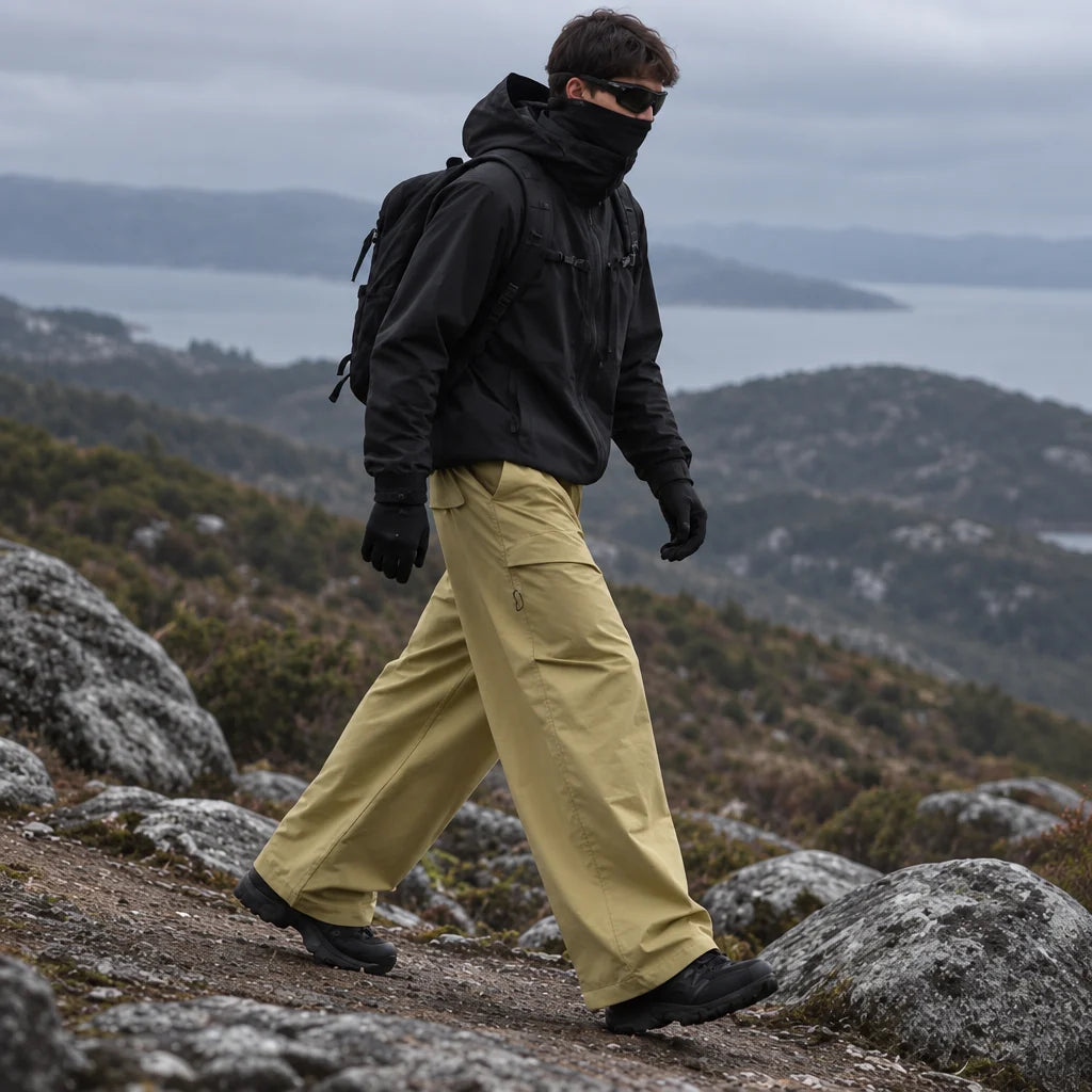 Weald - Unisex Water-Repellent & Quick-Dry Wide-Leg Hiking Trousers - Mustard Yellow