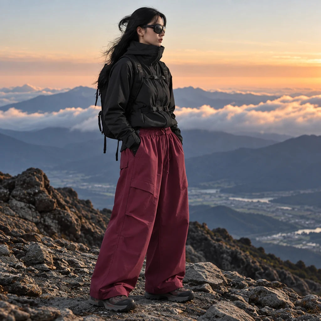 Weald - Unisex Water-Repellent & Quick-Dry Wide-Leg Hiking Trousers - Red