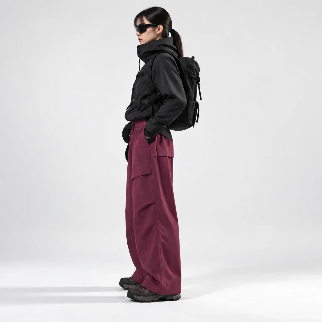 Weald - Unisex Water-Repellent & Quick-Dry Wide-Leg Hiking Trousers - Red