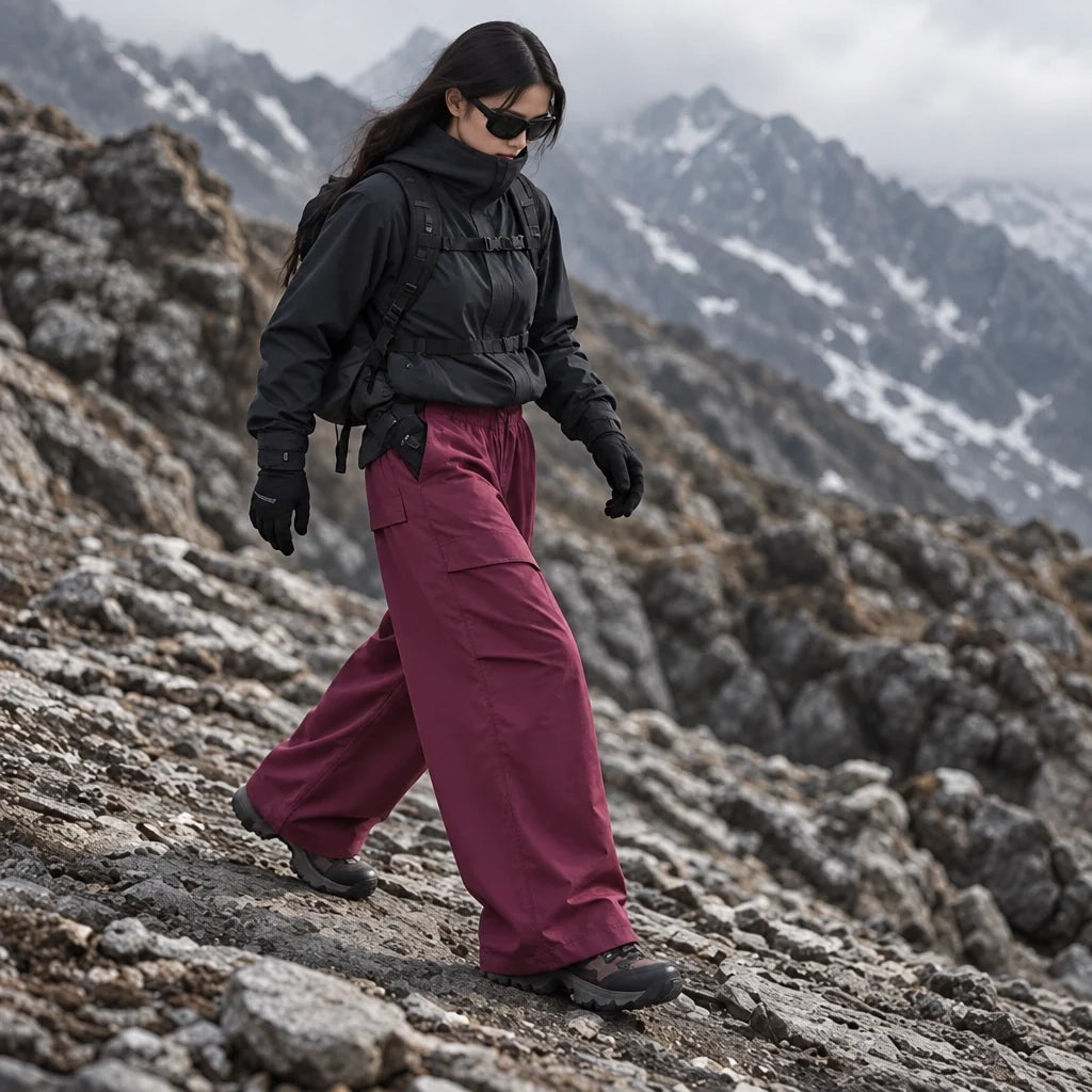 Weald - Unisex Water-Repellent & Quick-Dry Wide-Leg Hiking Trousers - Red