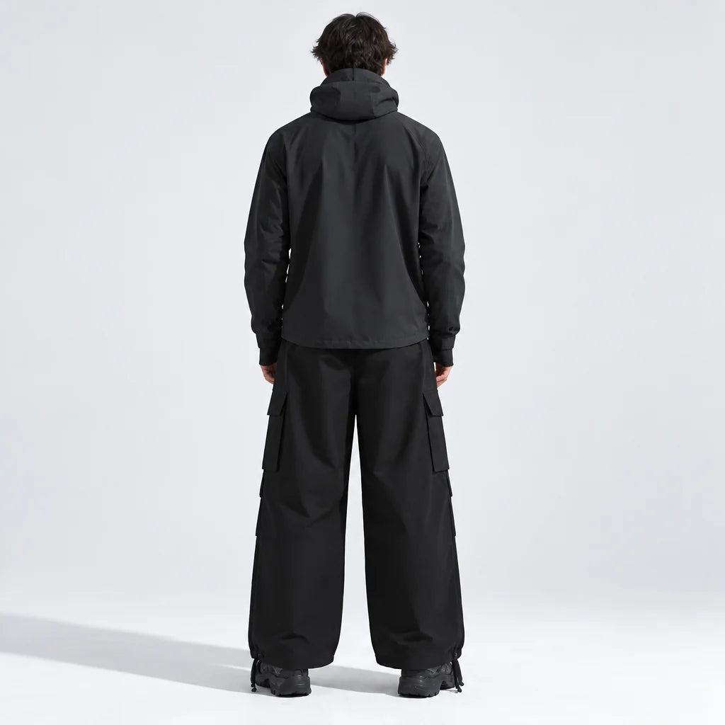 Bise - Unisex Quick-Dry Windproof & Wide-Leg Waterproof Trousers - Black