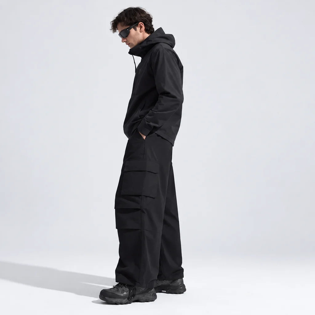 Bise - Unisex Quick-Dry Windproof & Wide-Leg Waterproof Trousers - Black