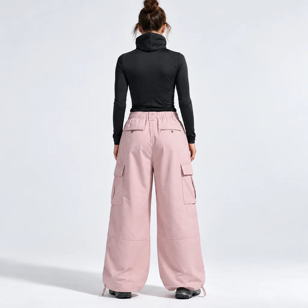 Bise - Unisex Quick-Dry Windproof & Wide-Leg Waterproof Trousers - Pink