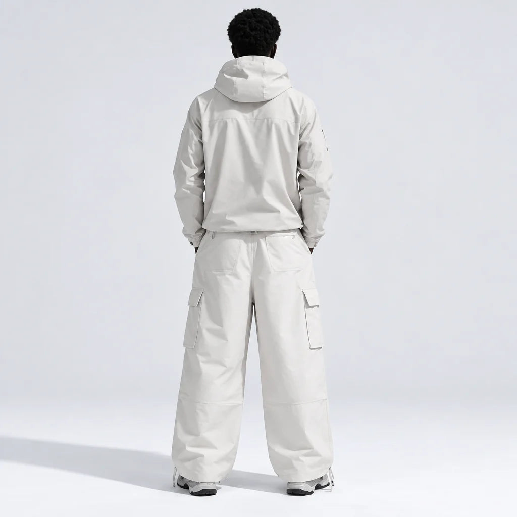 Bise - Unisex Quick-Dry Windproof & Wide-Leg Waterproof Trousers - White