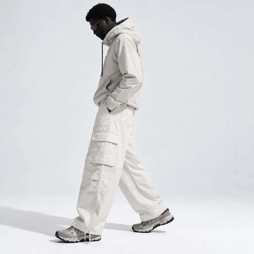 Bise - Unisex Quick-Dry Windproof & Wide-Leg Waterproof Trousers - White
