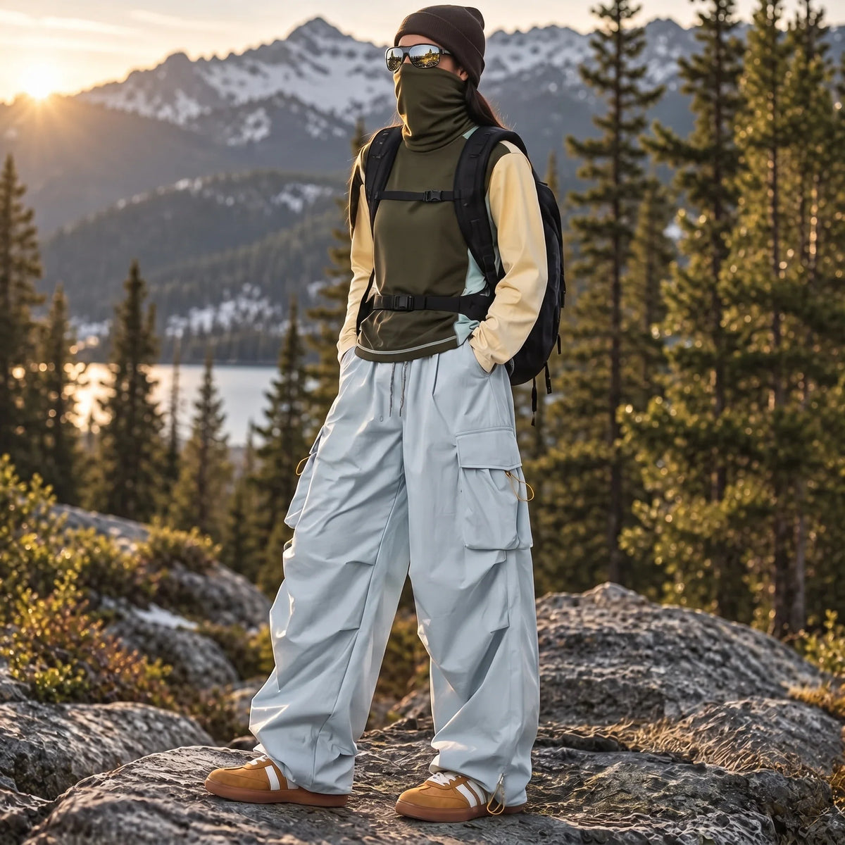 Ling - Unisex Water-Repellent & Quick-Dry UPF50+ Hiking Trousers - Light Blue