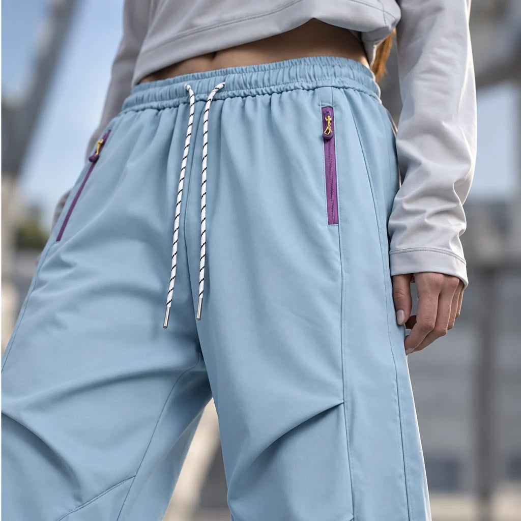 Smirr - Unisex Quick-Dry Windproof & Straight-Leg Waterproof Trousers - Light Blue