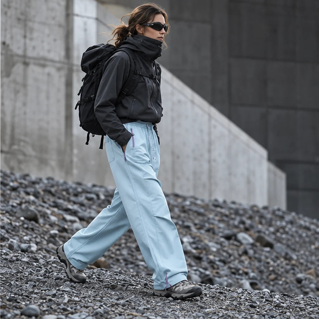Smirr - Unisex Quick-Dry Windproof & Straight-Leg Waterproof Trousers - Light Blue