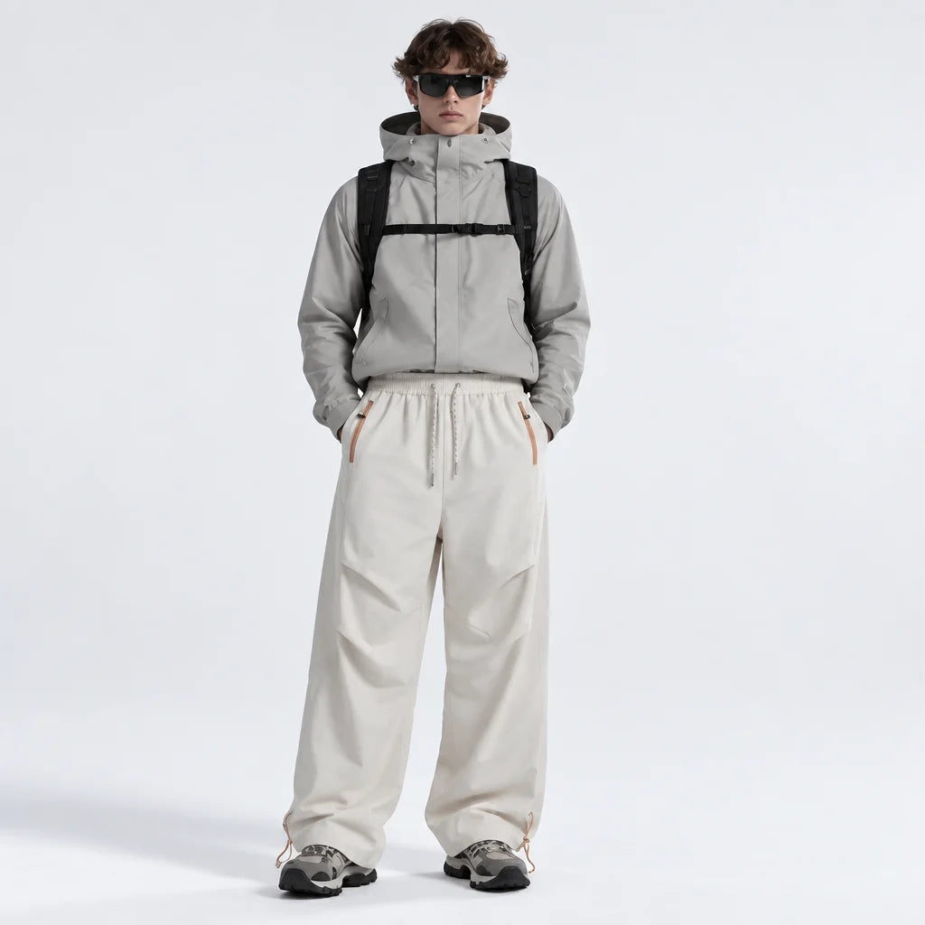 Smirr - Unisex Quick-Dry Windproof & Straight-Leg Waterproof Trousers - White