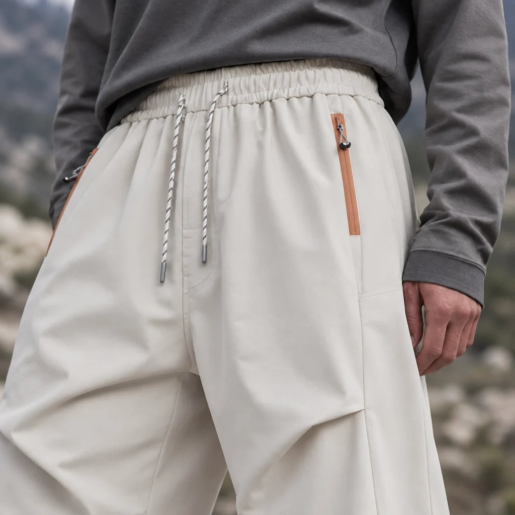 Smirr - Unisex Quick-Dry Windproof & Straight-Leg Waterproof Trousers - White