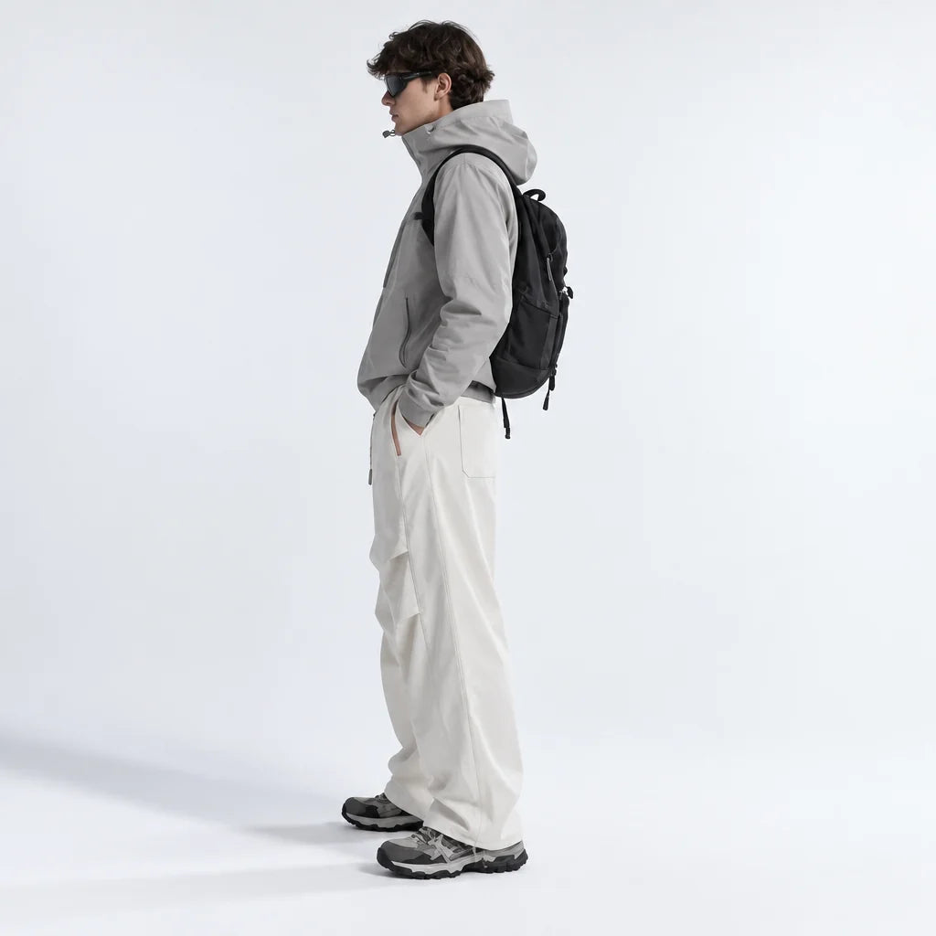 Smirr - Unisex Quick-Dry Windproof & Straight-Leg Waterproof Trousers - White
