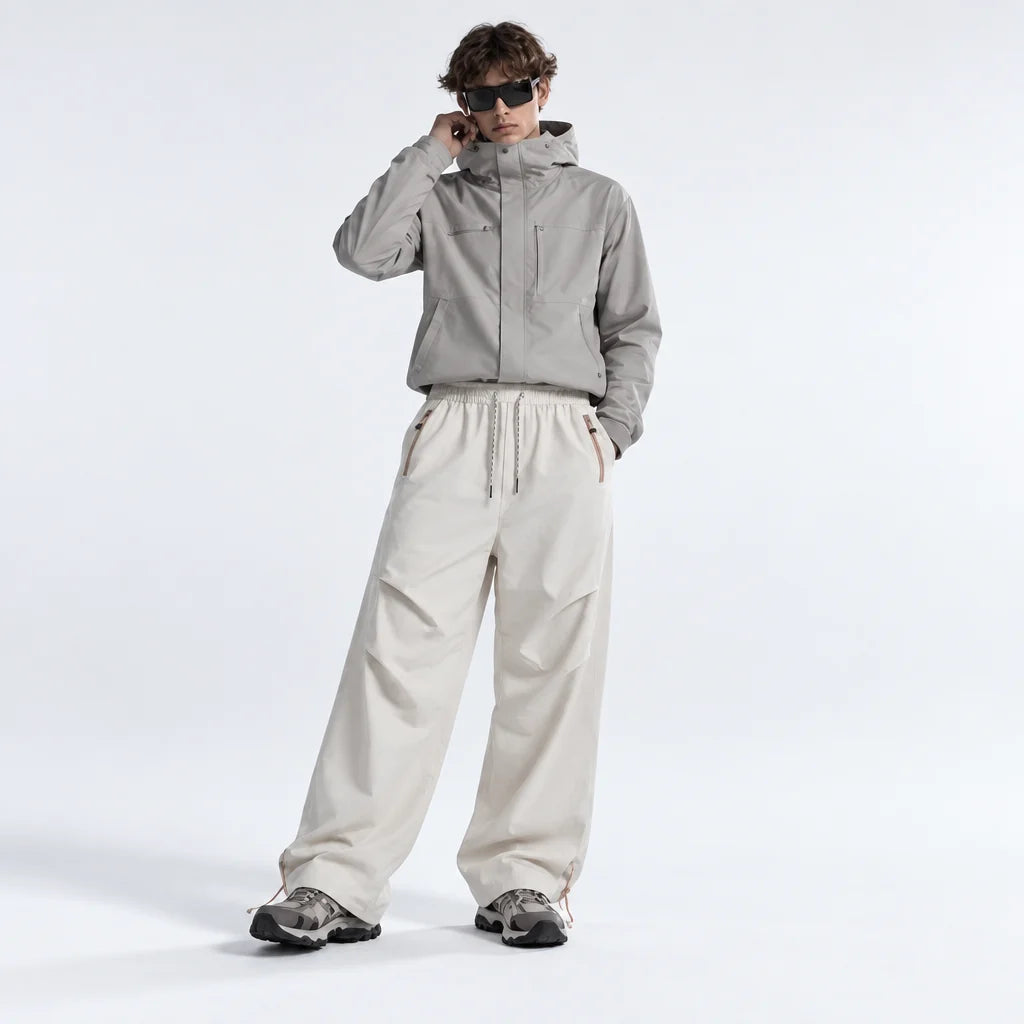 Smirr - Unisex Quick-Dry Windproof & Straight-Leg Waterproof Trousers - White