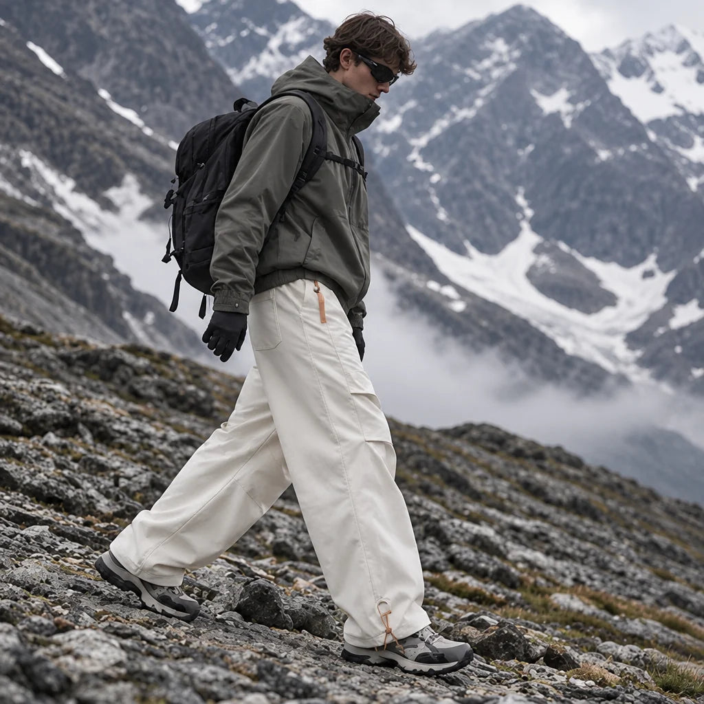 Smirr - Unisex Quick-Dry Windproof & Straight-Leg Waterproof Trousers - White