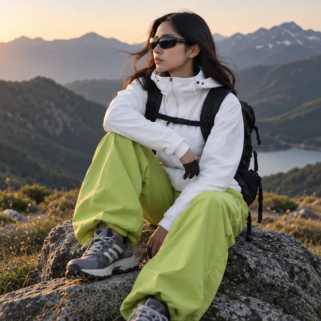 Blea - Unisex Water-Repellent & Quick-Dry Straight-Leg Hiking Trousers - Yellow Green