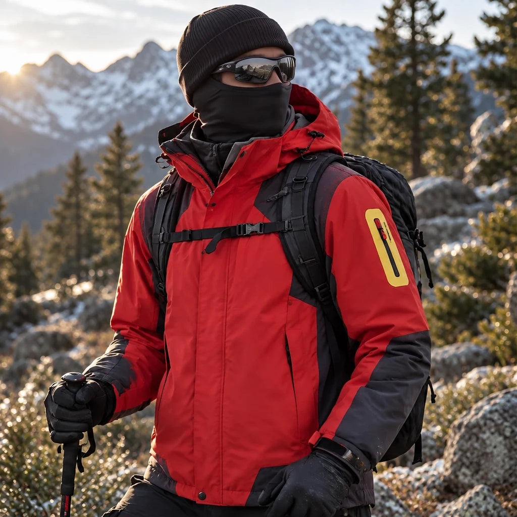 Haar - Mens Windproof Breathable & Laminated Waterproof Jacket - Red