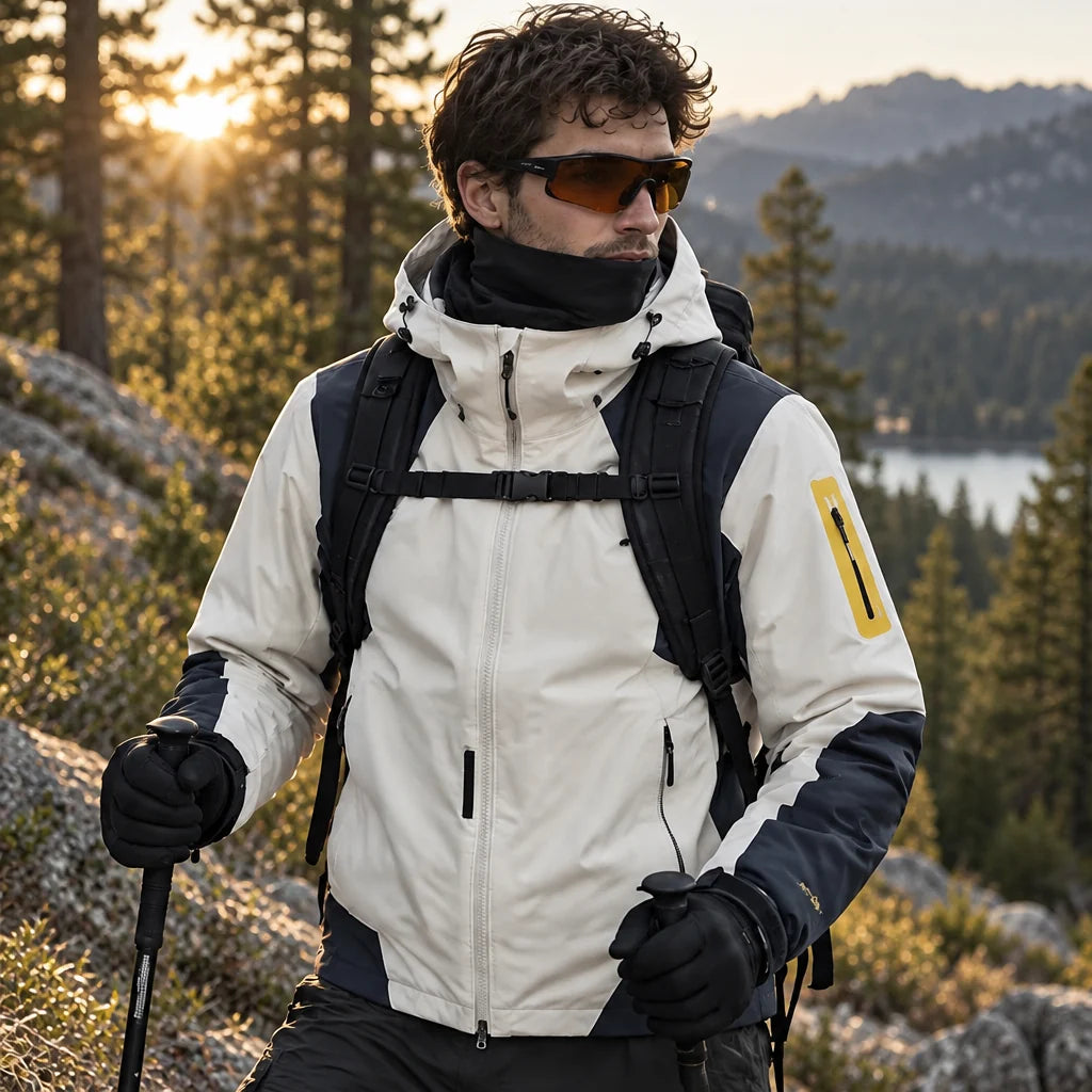 Haar - Mens Windproof Breathable & Laminated Waterproof Jacket - White