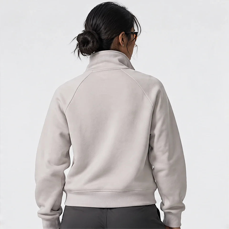 Muir - Womens Quick-Dry Thermal Stand-Collar Fleece Jacket - Beige