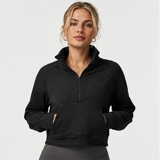 Muir - Womens Quick-Dry Thermal Stand-Collar Fleece Jacket - Black