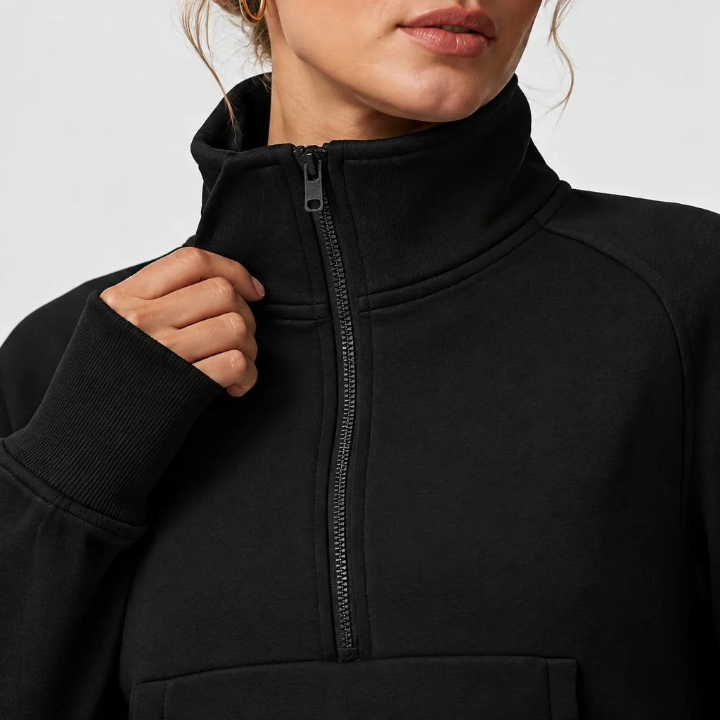 Muir - Womens Quick-Dry Thermal Stand-Collar Fleece Jacket - Black