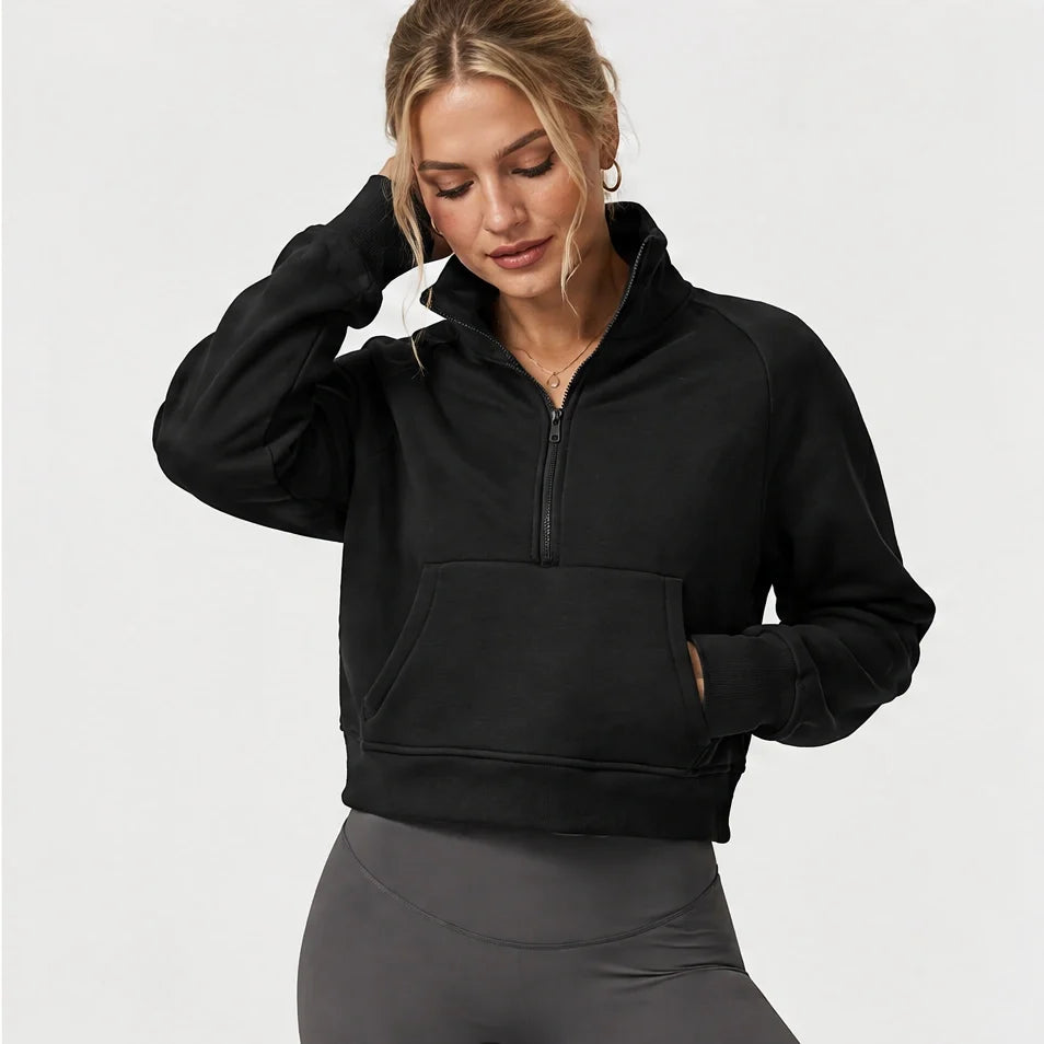 Muir - Womens Quick-Dry Thermal Stand-Collar Fleece Jacket - Black