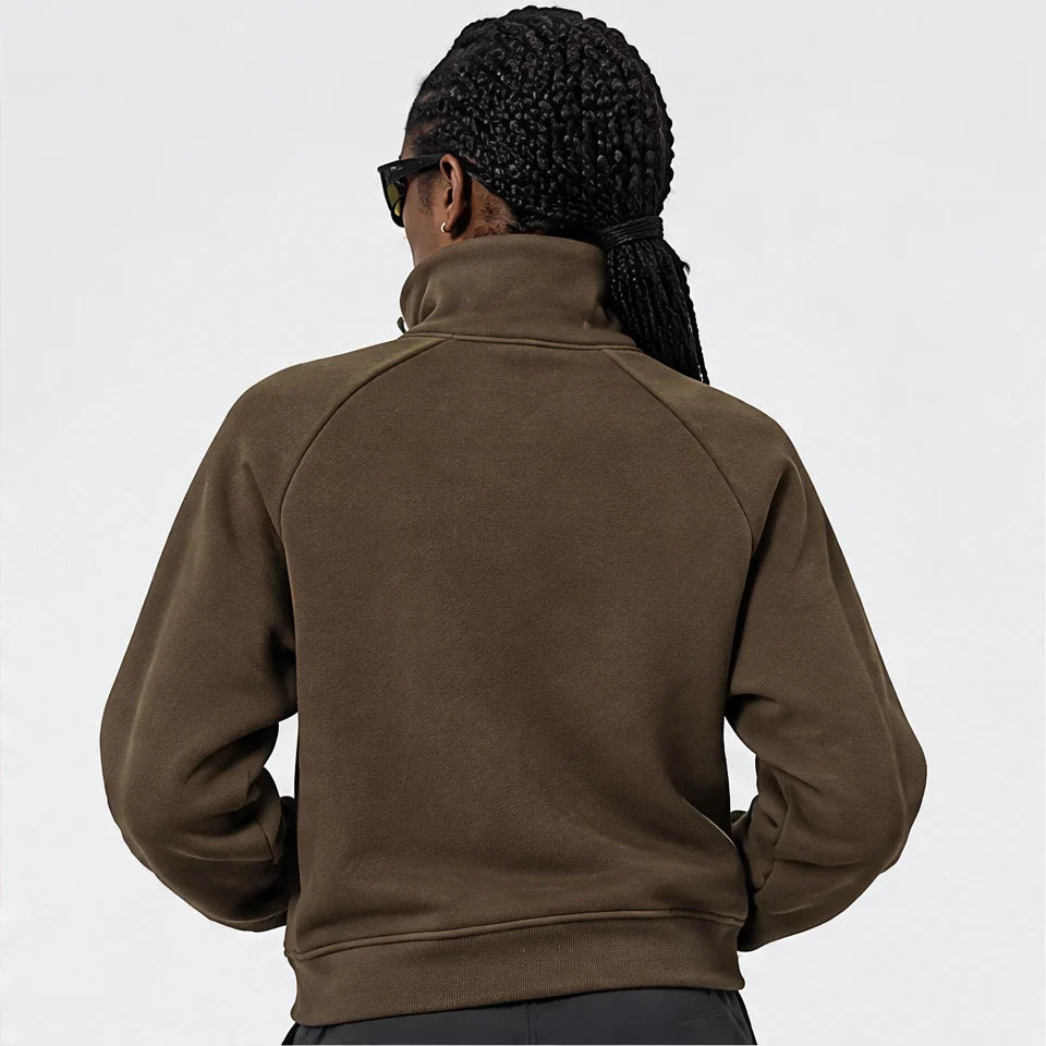 Muir - Womens Quick-Dry Thermal Stand-Collar Fleece Jacket - Brown