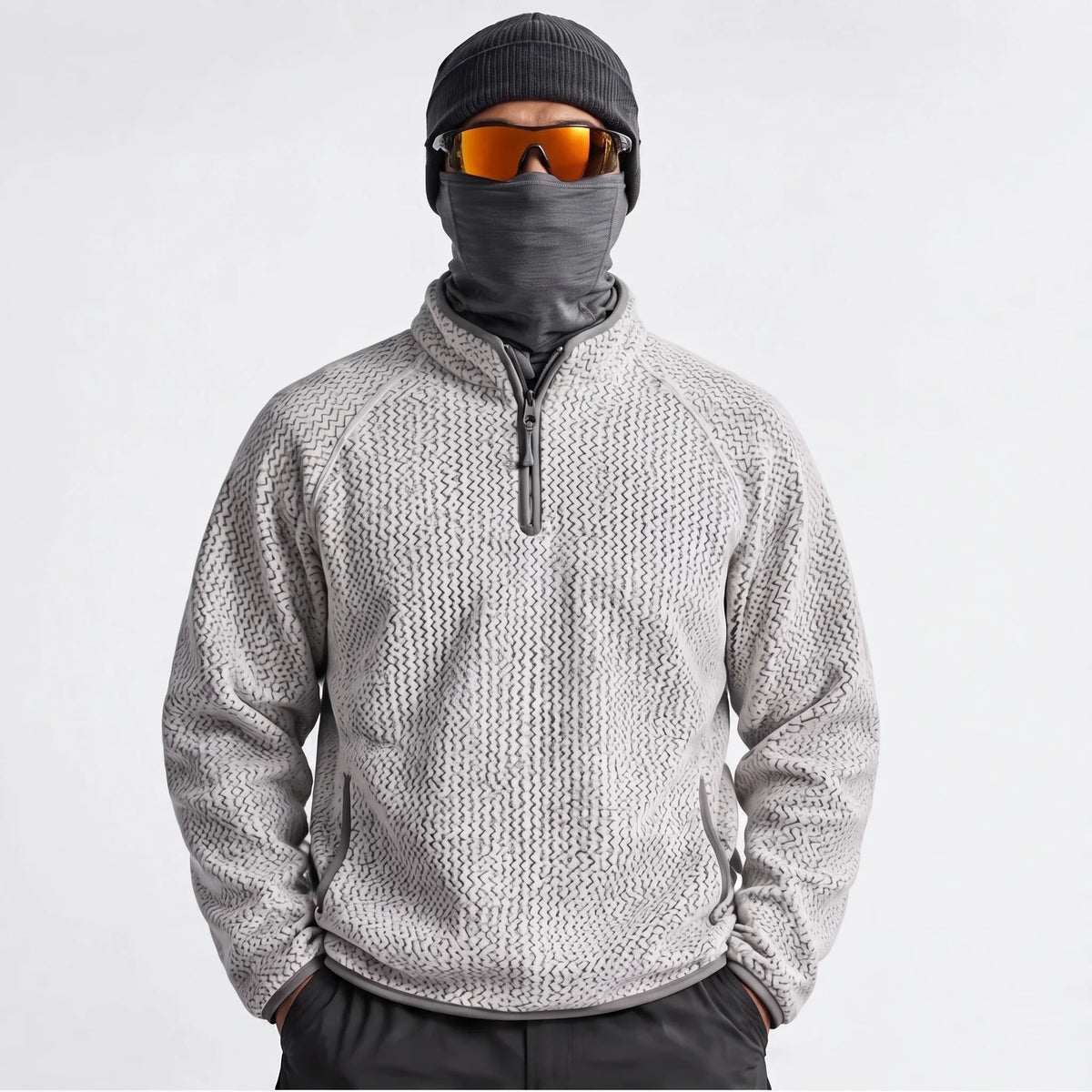 Cwm - Mens Quick-Dry Thermal Half-Zip Fleece Jacket - Apricot