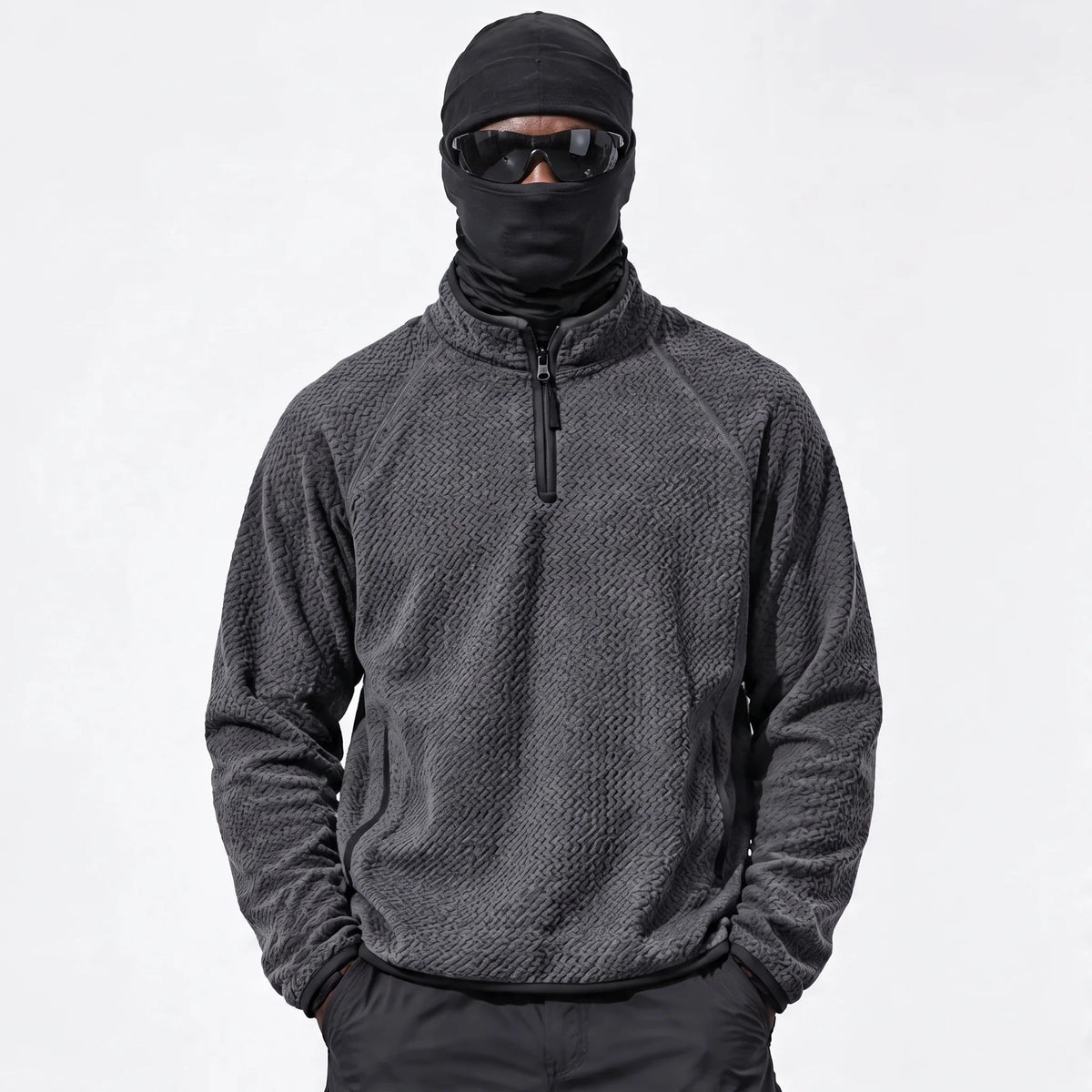 Cwm - Mens Quick-Dry Thermal Half-Zip Fleece Jacket - Grey