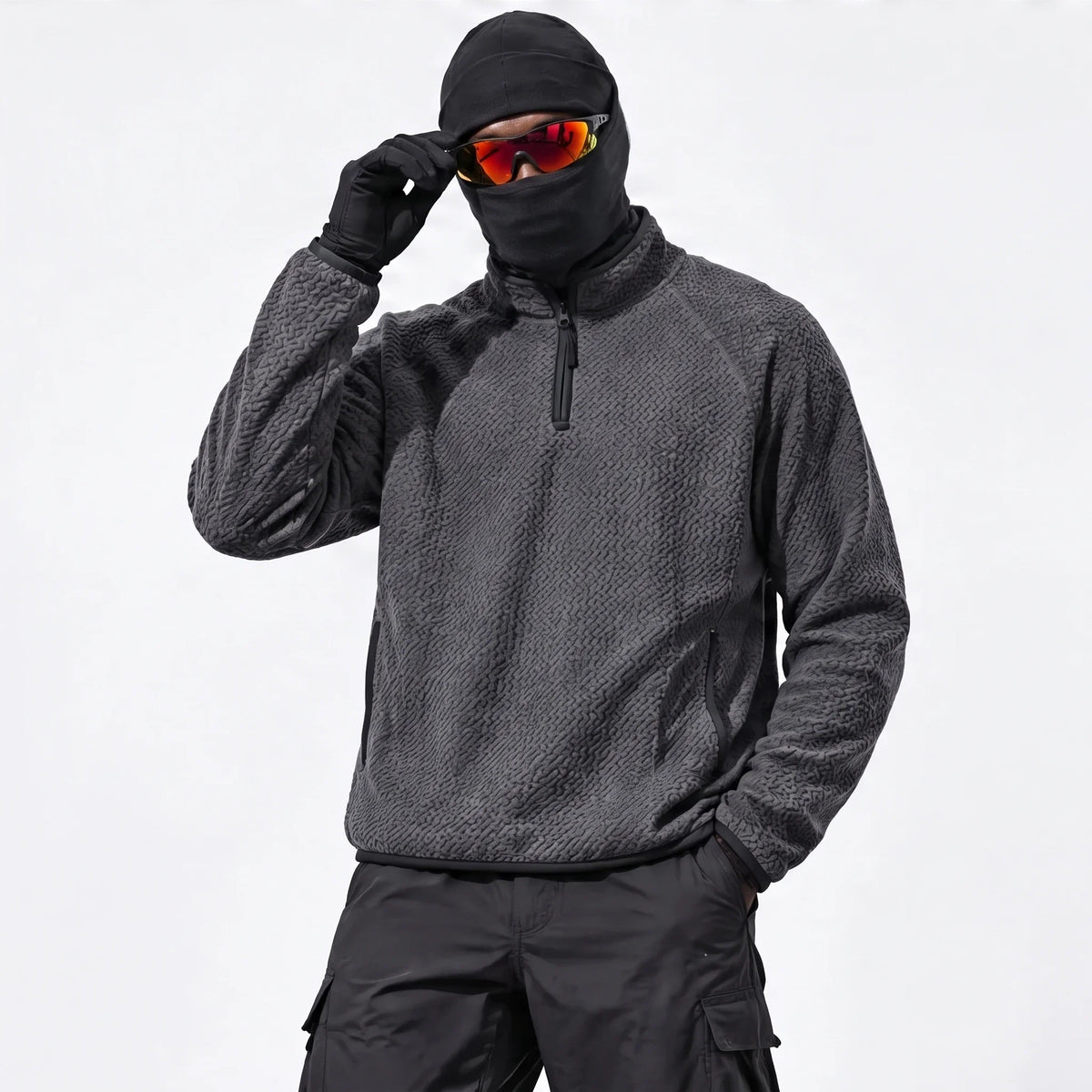 Cwm - Mens Quick-Dry Thermal Half-Zip Fleece Jacket - Grey