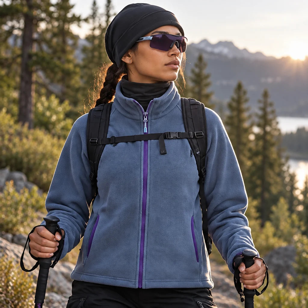 Linn - Unisex Quick-Dry Thermal Stand-Collar Fleece Jacket - Blue