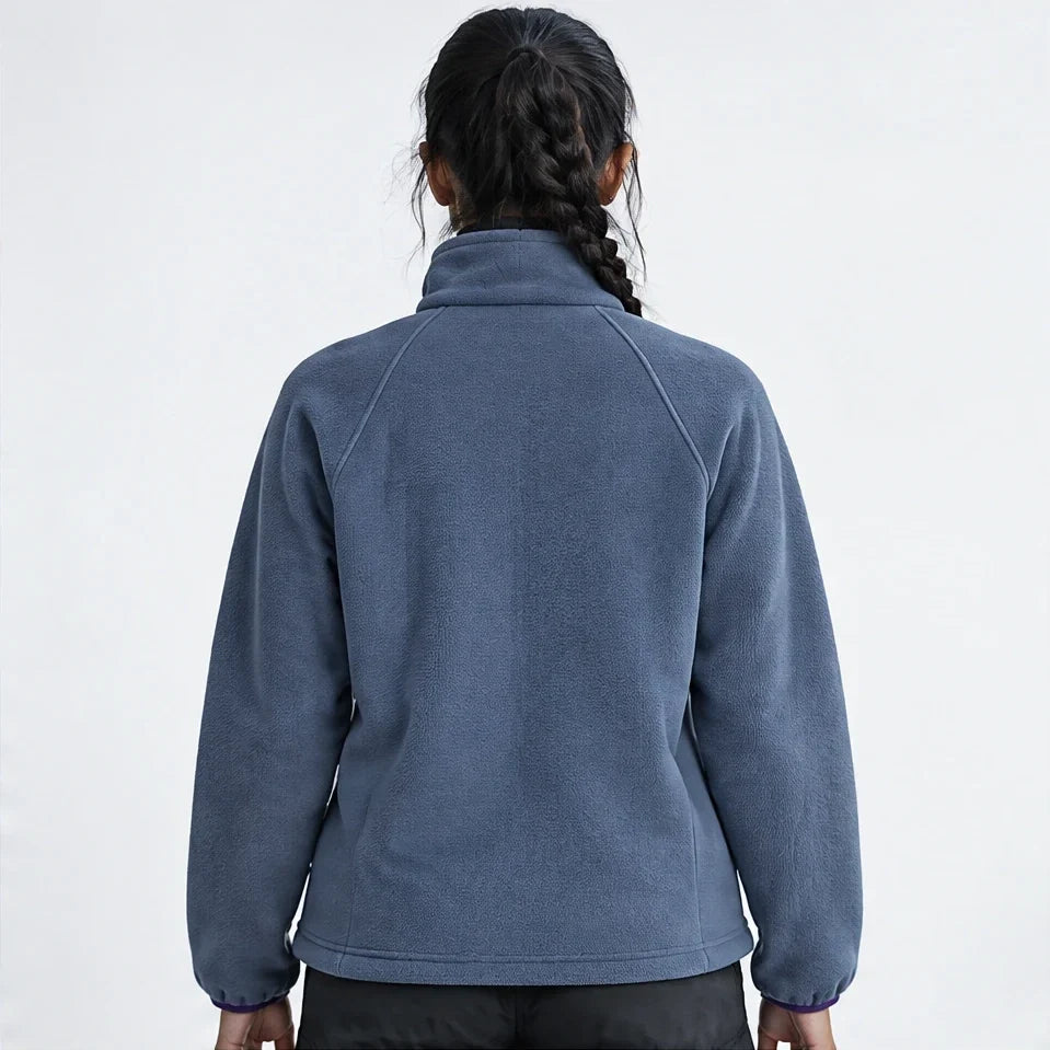 Linn - Unisex Quick-Dry Thermal Stand-Collar Fleece Jacket - Blue