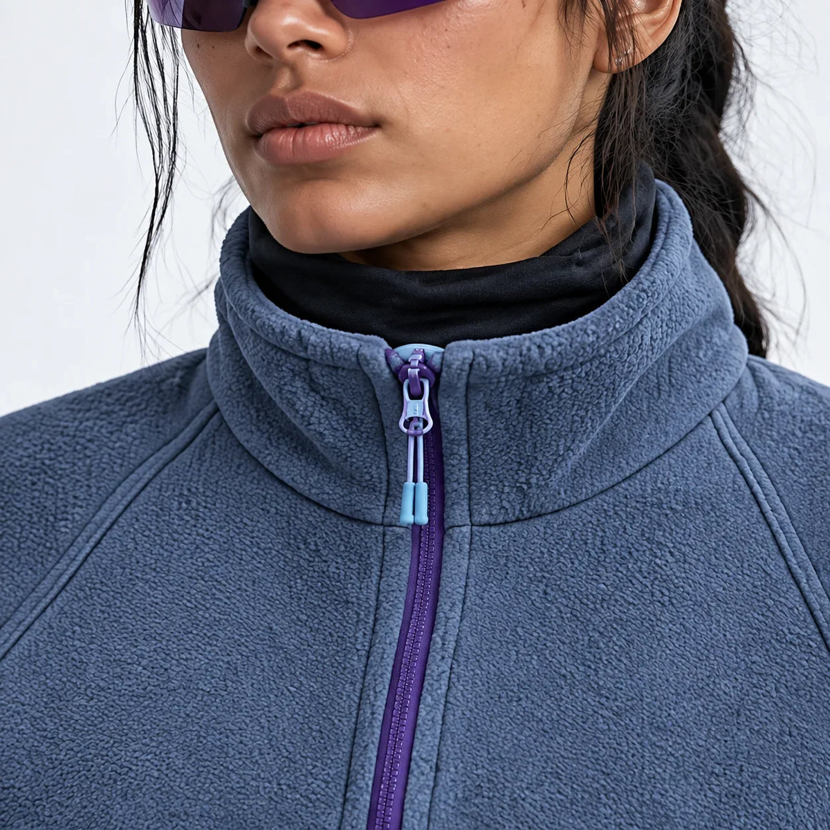 Linn - Unisex Quick-Dry Thermal Stand-Collar Fleece Jacket - Blue