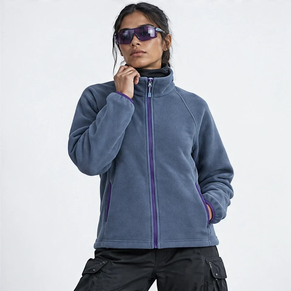 Linn - Unisex Quick-Dry Thermal Stand-Collar Fleece Jacket - Blue